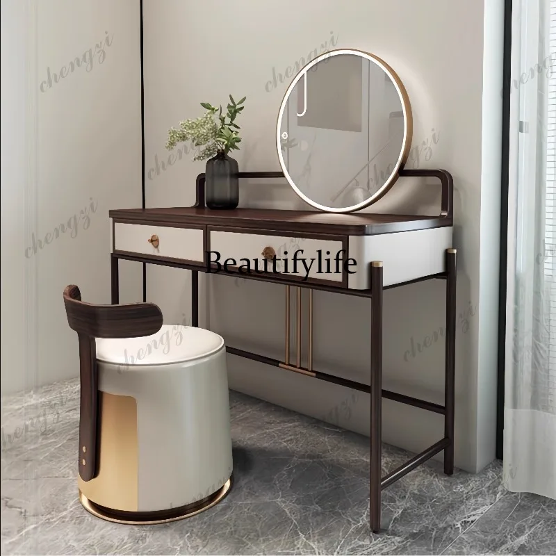 Ash wood walnut dresser new Chinese simple and elegant art cosmetic cabinet
Ash wood walnut dresser new Chinese simple and elegant art cosmetic cabinet