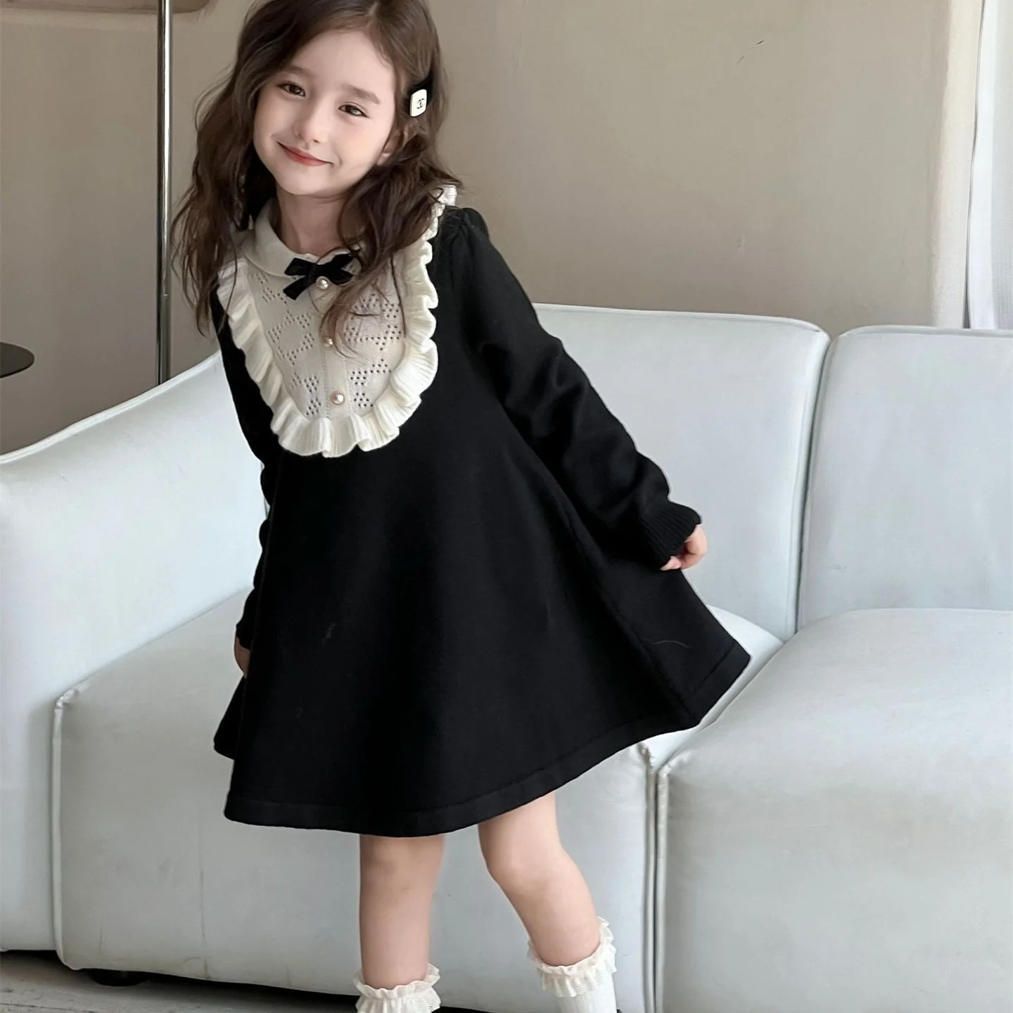 Girl Dress Kids Baby Autumn Winter Sweater Dress Children Girl Black Vintage Knitted Dress Clothes Girl Birthday Christams Dress
Girl Dress Kids Baby Autumn Winter Sweater Dress Children Girl Black Vintage Knitted Dress Clothes Girl Birthday Christams Dress
