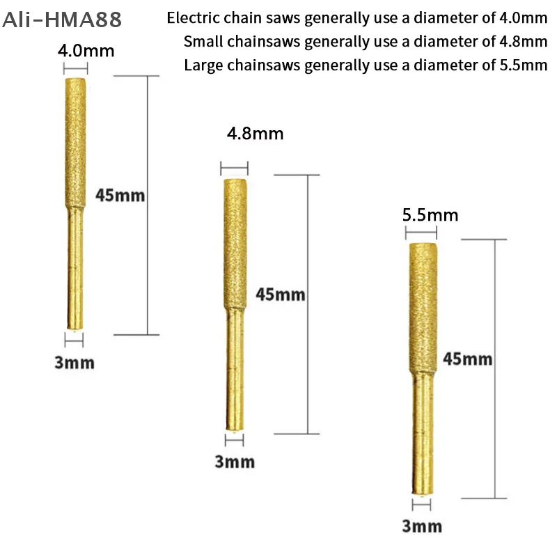 8Pcs/Set Electric Chainsaw File 4/4.8/5.5mm Chainsaw Sharpener Stone Chainsaw Bits Titanium Plated Diamond Sharpener
8Pcs/Set Electric Chainsaw File 4/4.8/5.5mm Chainsaw Sharpener Stone Chainsaw Bits Titanium Plated Diamond Sharpener