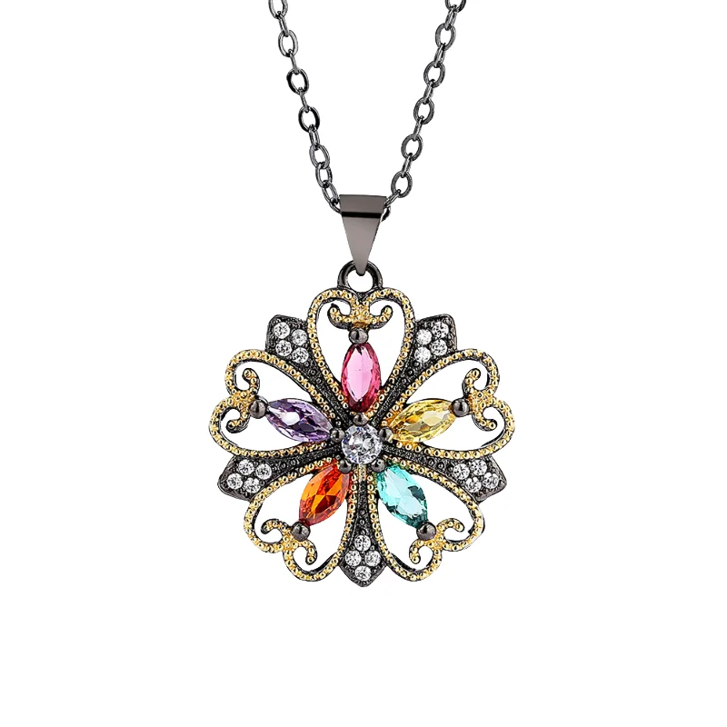 Black Necklace Pendant for Women Hollow Flower Colorful Zirconia Fashion Round Women's Link Sweater Chain Women's Gifts 2025
Black Necklace Pendant for Women Hollow Flower Colorful Zirconia Fashion Round Women's Link Sweater Chain Women's Gifts 2025