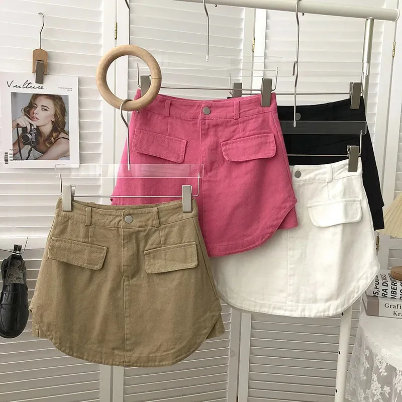 Irregular Denim Cargo Mini Skirts Women Summer Fashion High Waist All Match A Line Skirt Harajuku Preppy Solid Casual Jean Skirt
Irregular Denim Cargo Mini Skirts Women Summer Fashion High Waist All Match A Line Skirt Harajuku Preppy Solid Casual Jean Skirt