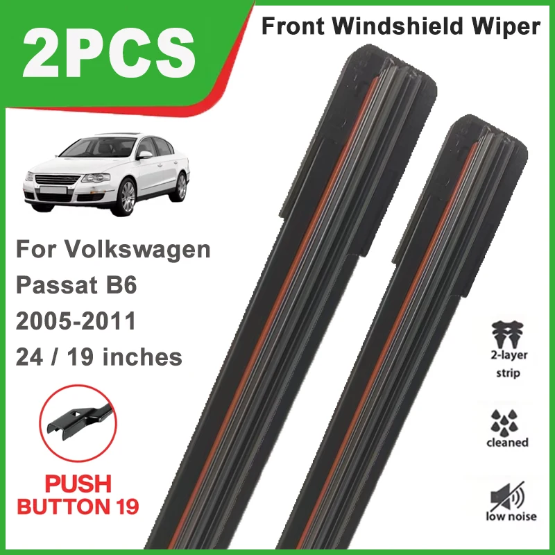 2PCS Double Rubber Front Wiper Blades For Volkswagen VW Passat B6 2005-2011 Windshield Windscreen Car Replacement Accessories
2PCS Double Rubber Front Wiper Blades For Volkswagen VW Passat B6 2005-2011 Windshield Windscreen Car Replacement Accessories