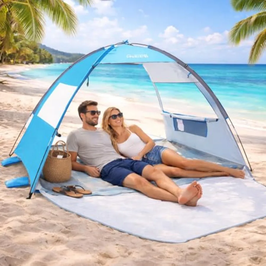 Beach Tent Sun Shelter with 2 Ventilated Doors UPF50+ Easy Setup Beach Tent Canopy for 3 Person Lightweight and Portable Family
Beach Tent Sun Shelter with 2 Ventilated Doors UPF50+ Easy Setup Beach Tent Canopy for 3 Person Lightweight and Portable Family