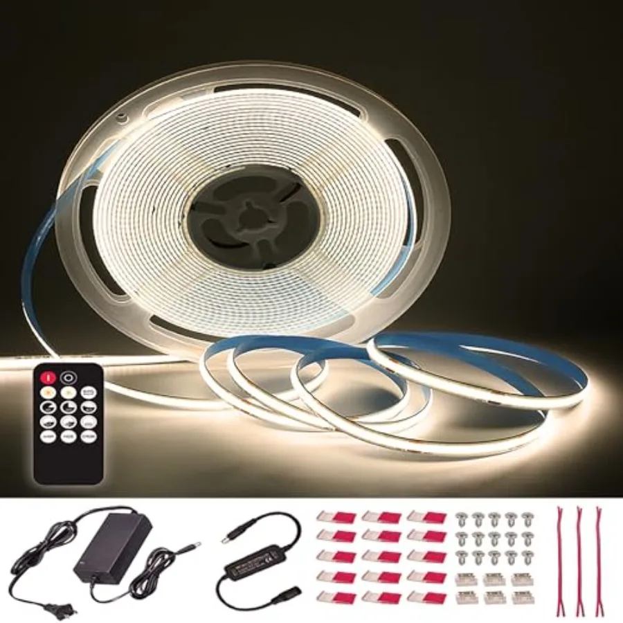 50Feet 4000K DC 24V COB LED Strip Light ETL Listed 0-100% Brightness Dimmable Bright Led COB Strip Light Led Strip Light for St
50Feet 4000K DC 24V COB LED Strip Light ETL Listed 0-100% Brightness Dimmable Bright Led COB Strip Light Led Strip Light for St
