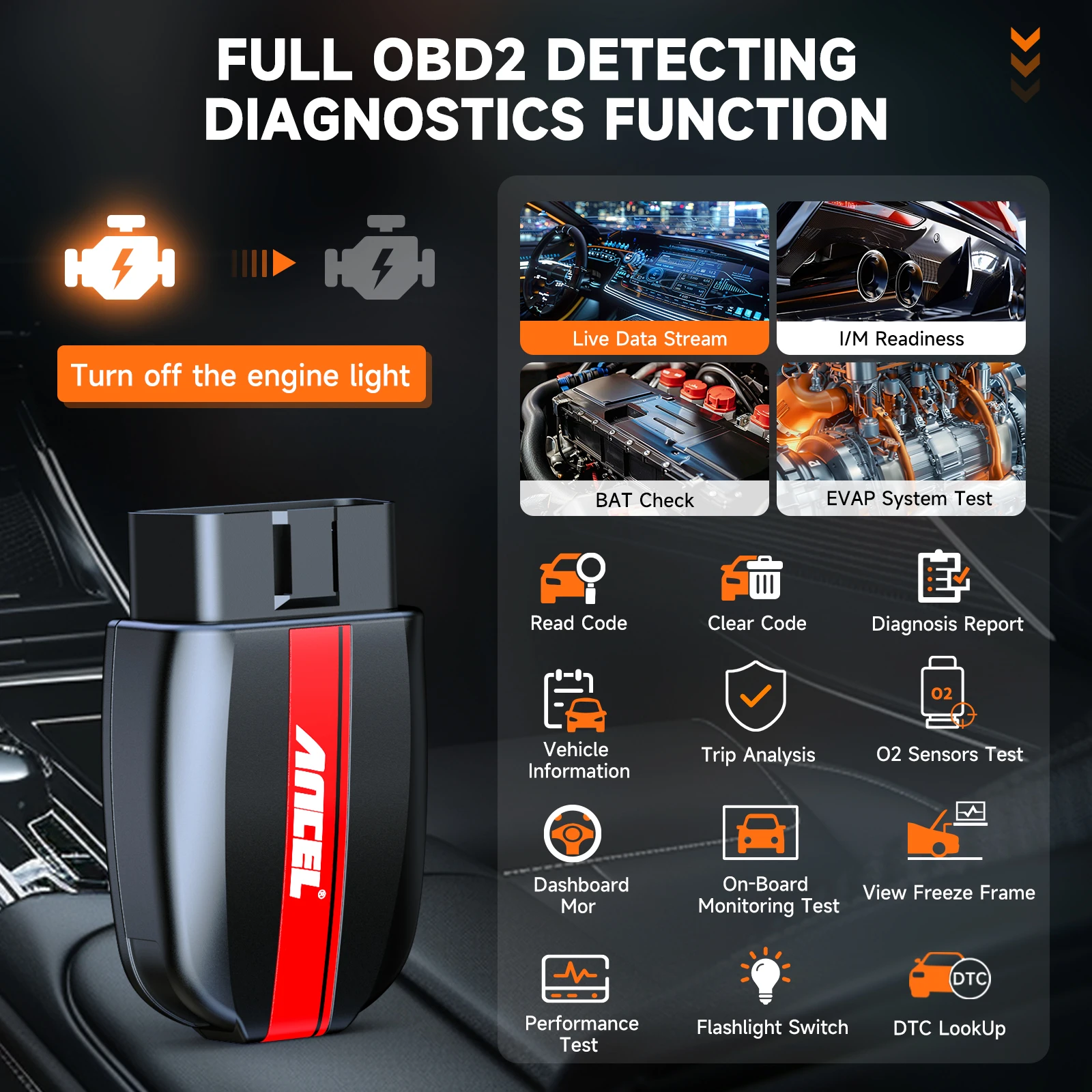 Hot BD200 car Repair Fault Diagnostic Tool bluetooth5.0 Car Scanner Full System Professional Car Code Reader support IOS/Android
Hot BD200 car Repair Fault Diagnostic Tool bluetooth5.0 Car Scanner Full System Professional Car Code Reader support IOS/Android