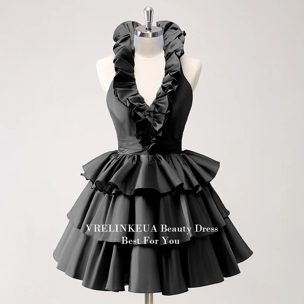 Black Tiered Mini Graduation Dress Halter Neck Short Prom Dresses Homecoming Dress For Teens Wedding Party Dress Customized
Black Tiered Mini Graduation Dress Halter Neck Short Prom Dresses Homecoming Dress For Teens Wedding Party Dress Customized