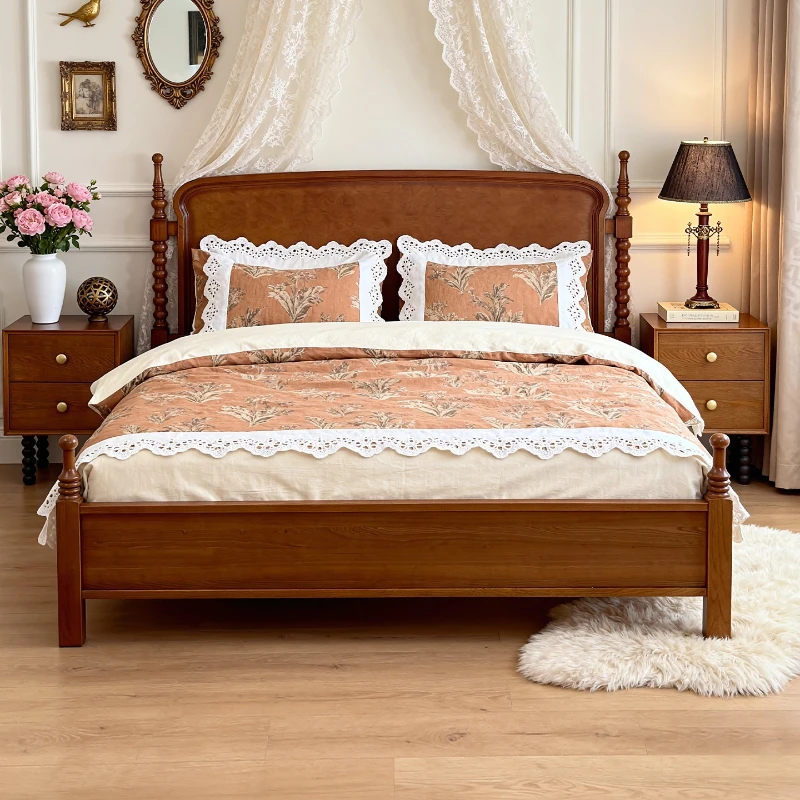 French retro solid wood bed 1.8 meters doubleantique master bedroom bed American children second bedroom
French retro solid wood bed 1.8 meters doubleantique master bedroom bed American children second bedroom