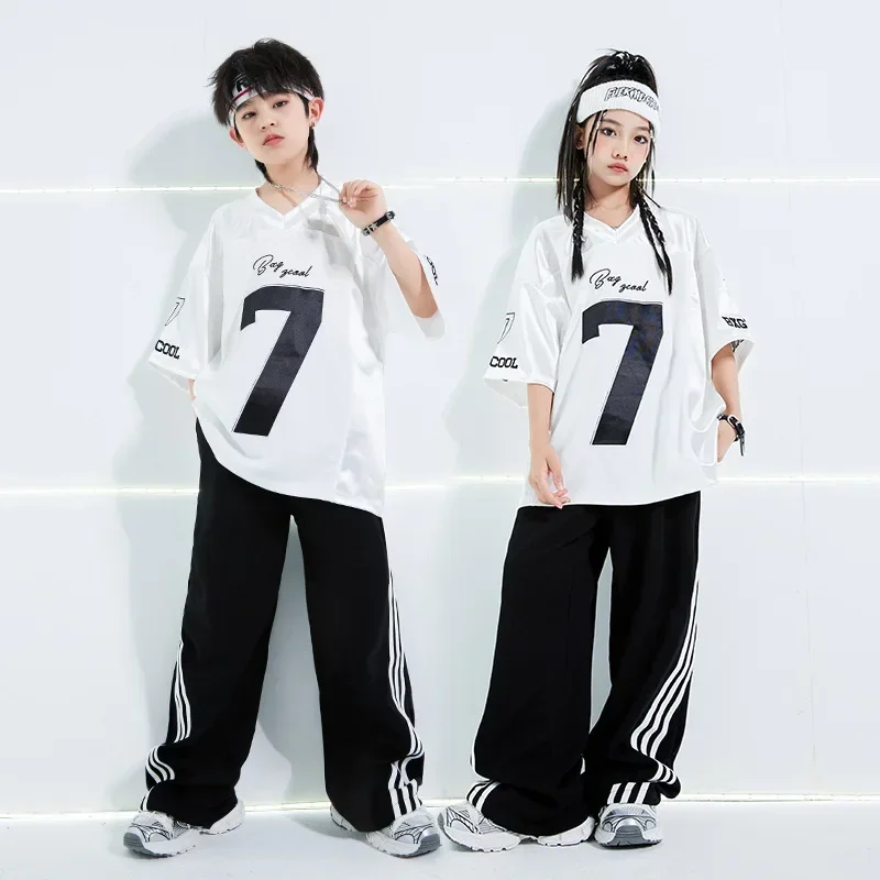 Girls Hip Hop Dance Costume White Short Sleeve T Shirt Black Pants Modern Kpop Clothing Kids Boys Jazz Performance Stage Outfits
Girls Hip Hop Dance Costume White Short Sleeve T Shirt Black Pants Modern Kpop Clothing Kids Boys Jazz Performance Stage Outfits