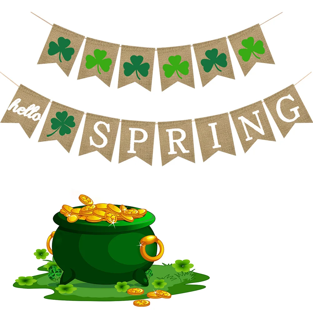 2 pcs Clover Burlap Banner St. Patrick'S Day Decor Shamrock Bunting Garland Party Four-Leaf Clover Banner Decoration Flag
2 pcs Clover Burlap Banner St. Patrick'S Day Decor Shamrock Bunting Garland Party Four-Leaf Clover Banner Decoration Flag