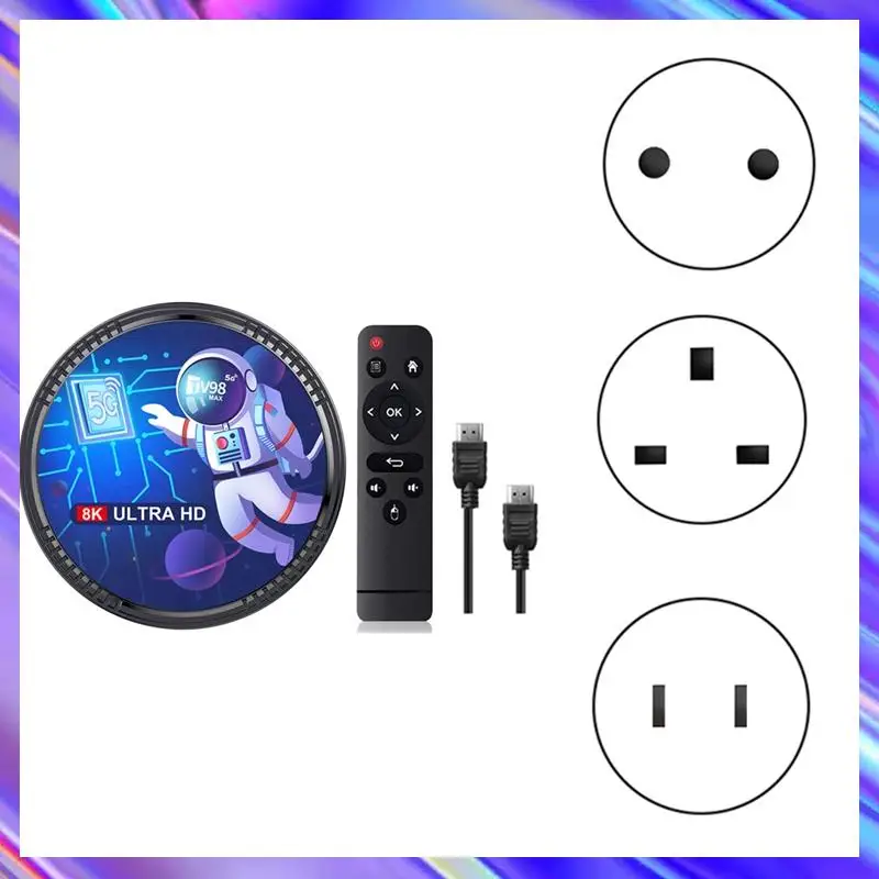 TV98MAX ТВ-приставка 2,4G + 5G WIFI + Bluetooth 5,0 H265 TV98 Медиаплеер Простой в использовании вилка европейского стандарта
TV98MAX ТВ-приставка 2,4G + 5G WIFI + Bluetooth 5,0 H265 TV98 Медиаплеер Простой в использовании вилка европейского стандарта