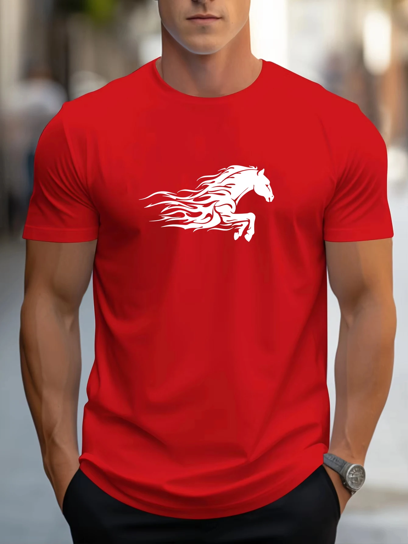 A Galloping Horse Shaped Printing Mens T Shirt Casual Cotton Tee Shirts All-Match Hip Hop Clothing Man Summer Soft Streetwear
A Galloping Horse Shaped Printing Mens T Shirt Casual Cotton Tee Shirts All-Match Hip Hop Clothing Man Summer Soft Streetwear