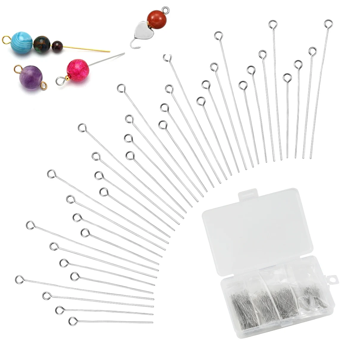 400pcs/Box 35-50mm Stainless Steel Material Nine Character Needles Eye Pins Suitable For Bracelets Necklaces DIY Jewelry Making
400pcs/Box 35-50mm Stainless Steel Material Nine Character Needles Eye Pins Suitable For Bracelets Necklaces DIY Jewelry Making