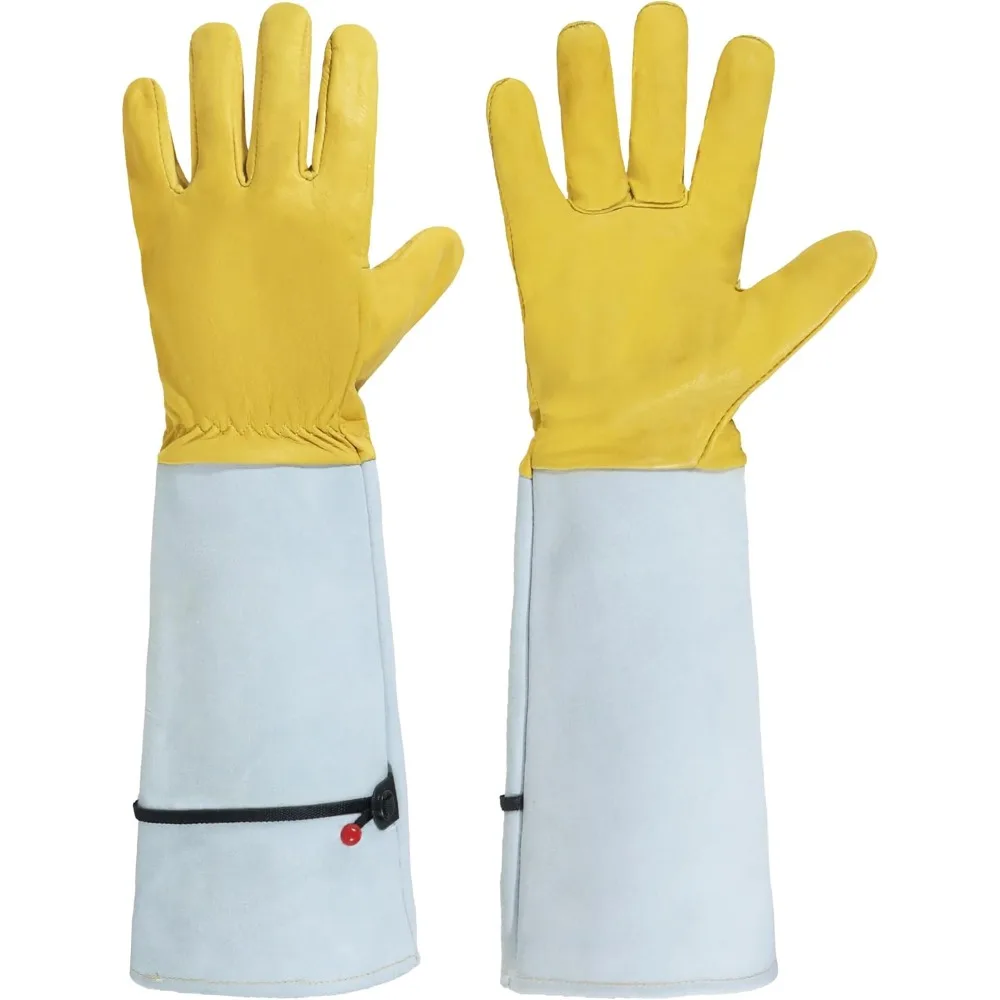 Rose Pruning Gardening Gloves for Men Women, Thorn Proof Forearm Protection Leather Garden Gloves, Gardening Gifts for Gardeners (Golden Yellow, Large)
Rose Pruning Gardening Gloves for Men Women, Thorn Proof Forearm Protection Leather Garden Gloves, Gardening Gifts for Gardeners (Golden Yellow, Large)