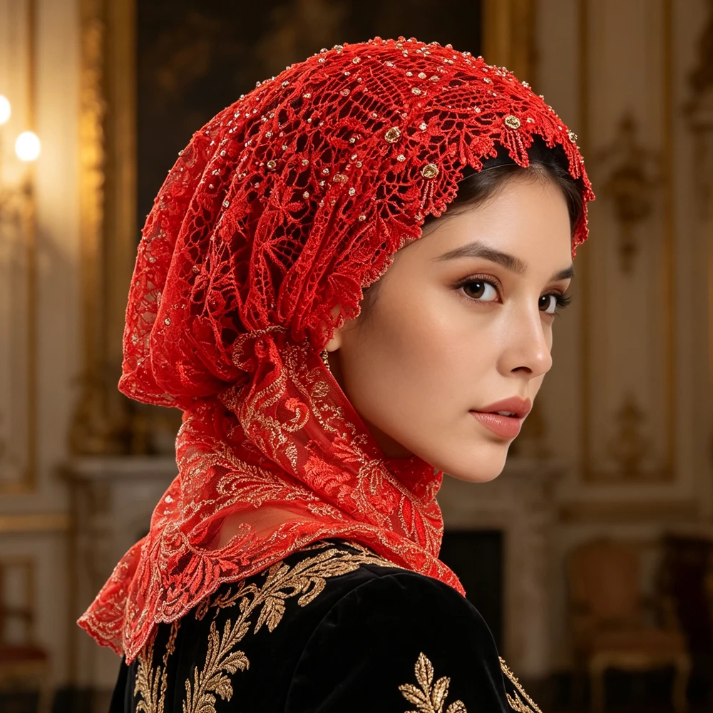 Tassel Lace Embroidery Turban Cap Muslim Hijab Hat Women Wedding Party Headscarf Bonnet Head Wrap Shawl Headwear Beanies Scarves
Tassel Lace Embroidery Turban Cap Muslim Hijab Hat Women Wedding Party Headscarf Bonnet Head Wrap Shawl Headwear Beanies Scarves