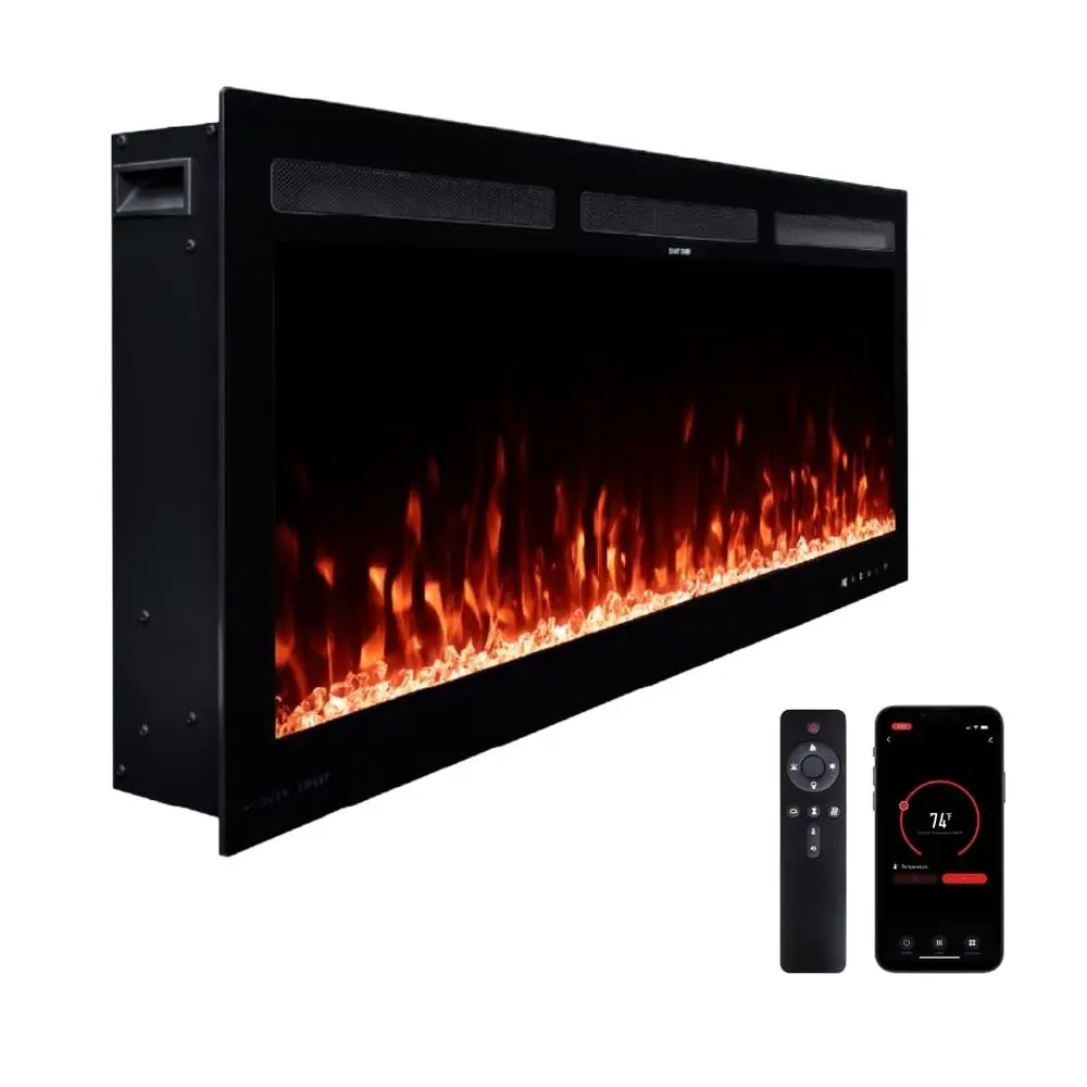 Vibrance 42 Inch Smart Linear Electric Fireplace Insert Recessed or WallMount, LED MultiFlame Colors, Alexa WiFi Enabled Remote
Vibrance 42 Inch Smart Linear Electric Fireplace Insert Recessed or WallMount, LED MultiFlame Colors, Alexa WiFi Enabled Remote