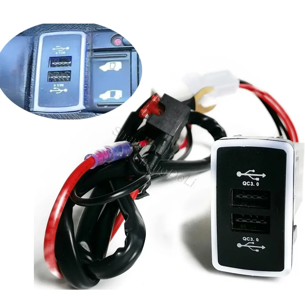 Car Dual Charger Socket Blue LED Light USB QC3.0 Phone Charging Outlet Adapter Fit For Honda HRV VEZEL 2008-2013
Car Dual Charger Socket Blue LED Light USB QC3.0 Phone Charging Outlet Adapter Fit For Honda HRV VEZEL 2008-2013