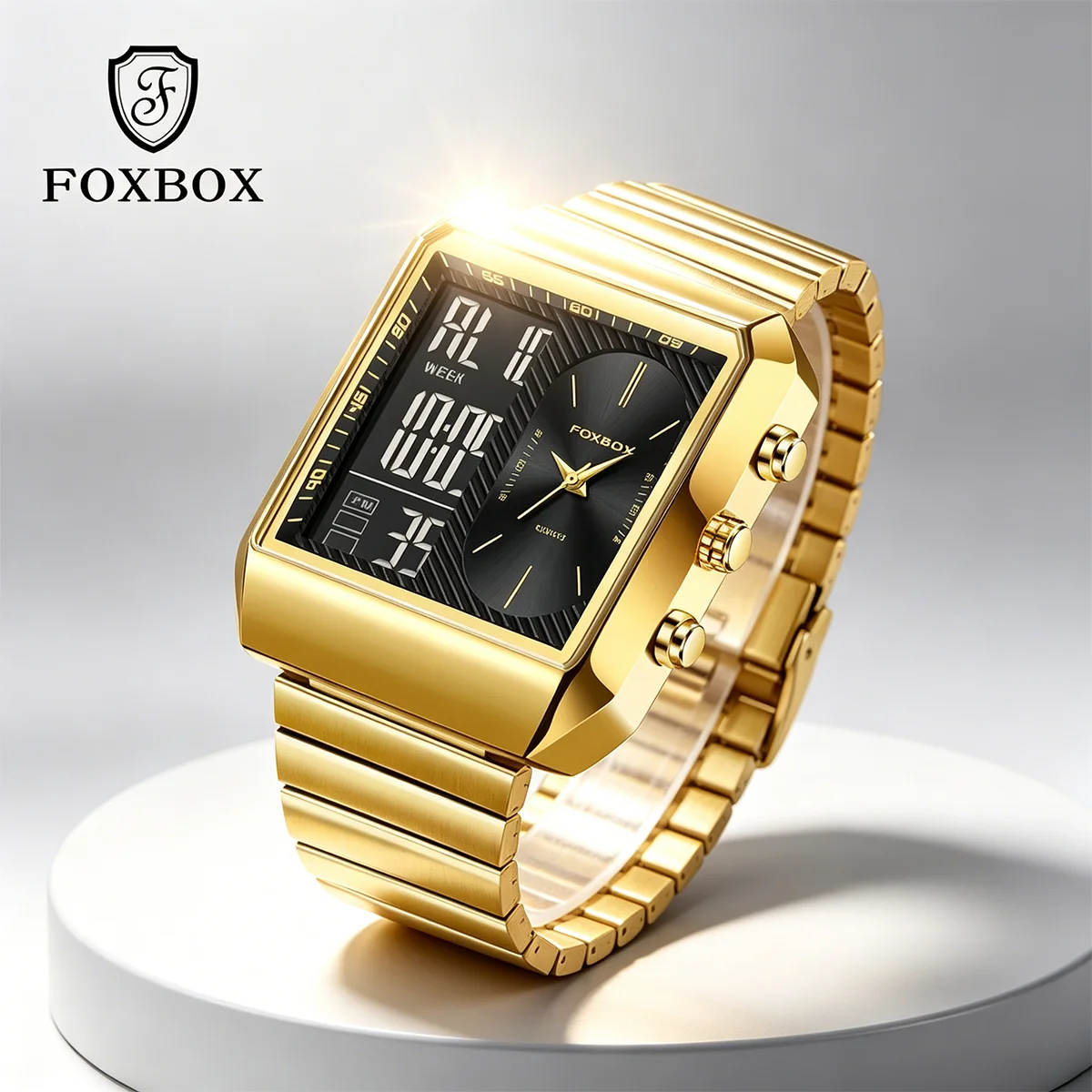FOXBOX New Fashion Man Watch Waterproof Chronograph Watch For Men Luxury Stainless Steel Dual Display Date Men's Quartz Watches
FOXBOX New Fashion Man Watch Waterproof Chronograph Watch For Men Luxury Stainless Steel Dual Display Date Men's Quartz Watches