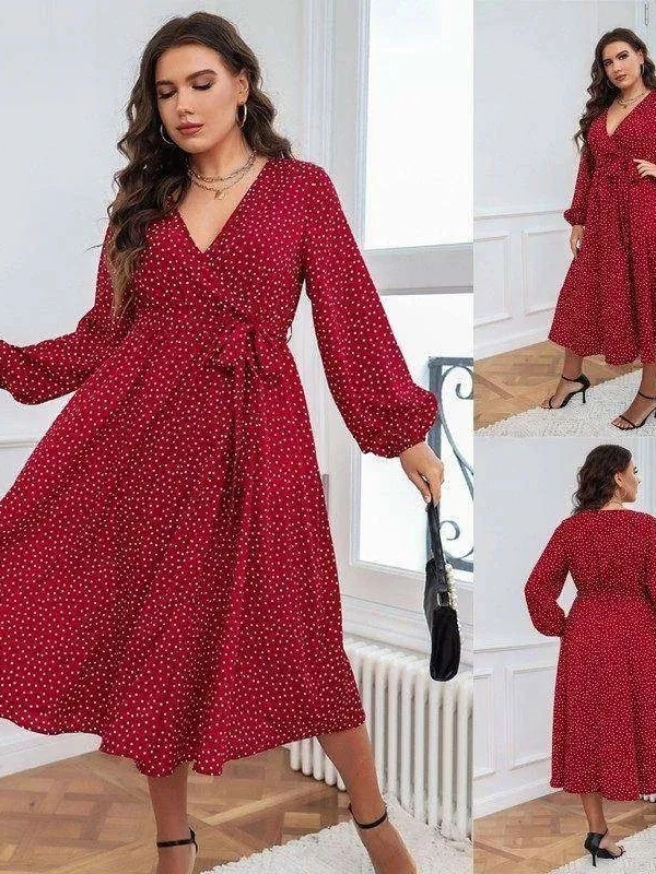 Autumn Polka Dot Long Cotton Dress Large Size Mid-Waist Printed Citywalk Style X-Shape Long Sleeve Zipper Side Closure Dress
Autumn Polka Dot Long Cotton Dress Large Size Mid-Waist Printed Citywalk Style X-Shape Long Sleeve Zipper Side Closure Dress