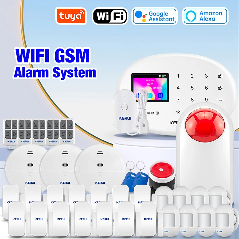 KERUI Anti-theft Alarms Tuya APP Remote Control Home Security Alarm System WiFi GSM Alarm for Home 433MHz Detectors IOS Android
KERUI Anti-theft Alarms Tuya APP Remote Control Home Security Alarm System WiFi GSM Alarm for Home 433MHz Detectors IOS Android
