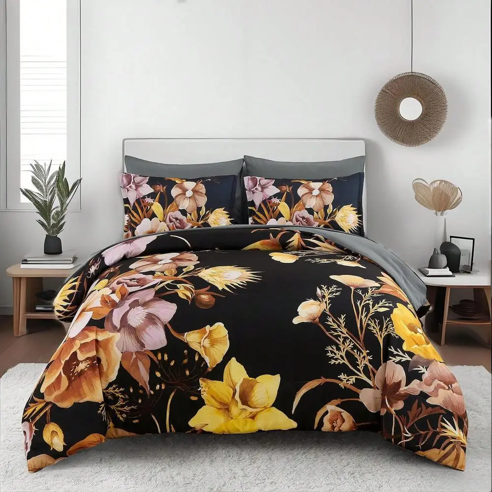 Pieces Purple Floral Comforter Sets Full Queen King Bed In A Bag,Elegant Flower Comforter With Sheet Set, Soft Microfiber Beddin
Pieces Purple Floral Comforter Sets Full Queen King Bed In A Bag,Elegant Flower Comforter With Sheet Set, Soft Microfiber Beddin