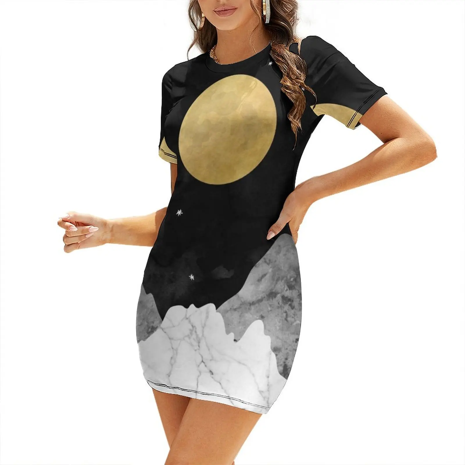 Moon and Stars Short Sleeved Dress dresses summer purple dress evening dresses women
Moon and Stars Short Sleeved Dress dresses summer purple dress evening dresses women