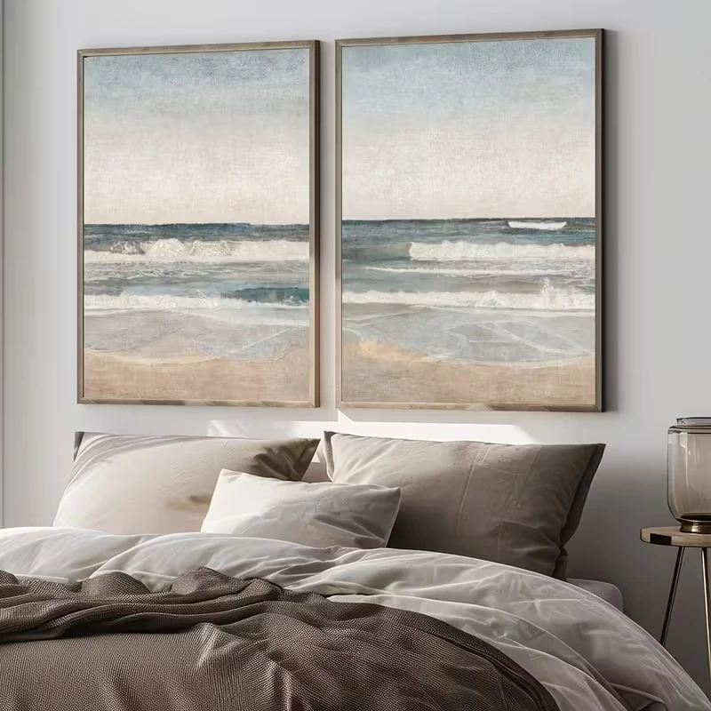 2pcs Coastline Painting, Beach Canvas Wall Art Retro Minimalist Soft Blue Beige, Turquoise, Wave Modern Interior Home Decoration
2pcs Coastline Painting, Beach Canvas Wall Art Retro Minimalist Soft Blue Beige, Turquoise, Wave Modern Interior Home Decoration