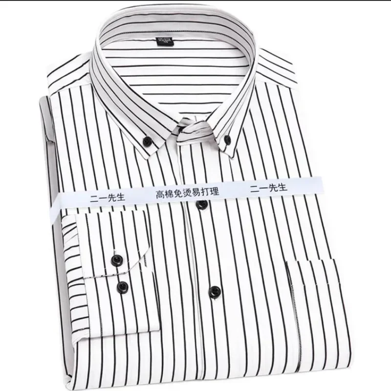 Spring autumn striped shirts cotton men formal long sleeve simple shirt office loose dress shirt plus size 10XL 12XL 52 54 56
Spring autumn striped shirts cotton men formal long sleeve simple shirt office loose dress shirt plus size 10XL 12XL 52 54 56