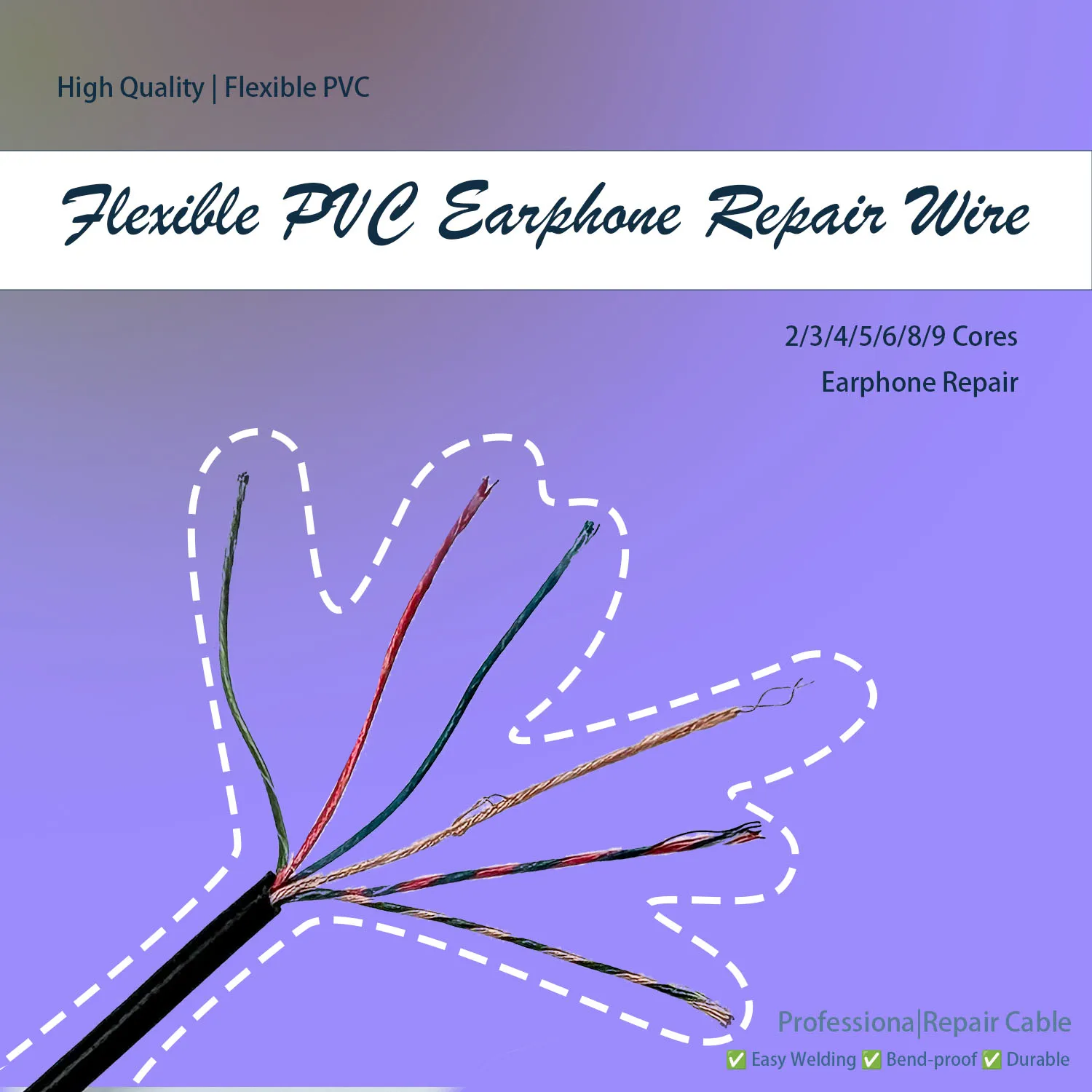 2/3/4/5/6/8/9 Core Enameled Wire 0.08mm PVC Soft Cable for Headphone Repair
2/3/4/5/6/8/9 Core Enameled Wire 0.08mm PVC Soft Cable for Headphone Repair