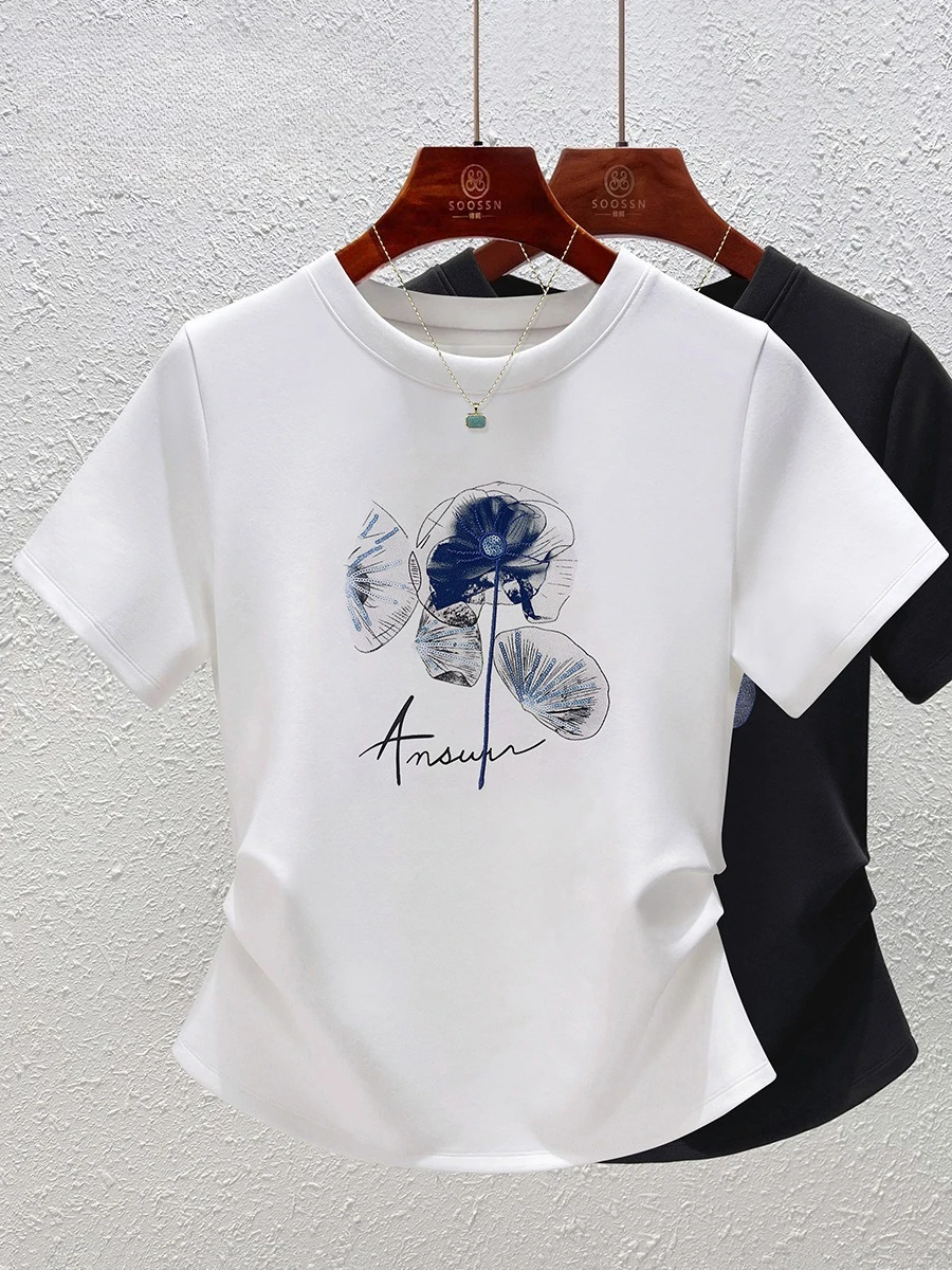 Women's Premium Cotton T-shirt Slim Fit 3D Floral Embroidery White Short Sleeve Summer 2025 New Plus Size Blouse
Women's Premium Cotton T-shirt Slim Fit 3D Floral Embroidery White Short Sleeve Summer 2025 New Plus Size Blouse