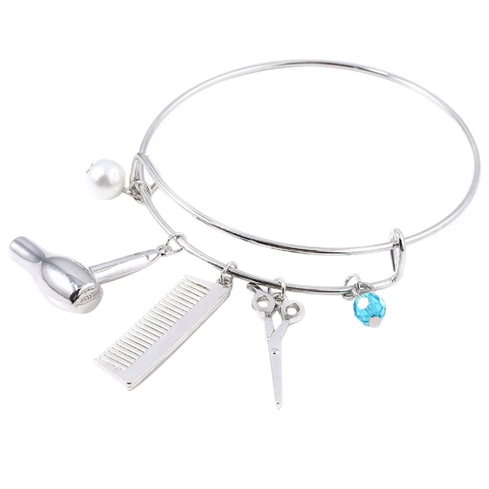 Creative HairDryer Scissors Comb Pendant Alloy Bracelet Women Wristlet Gifts Beautiful Bangles Jewelry Accessories HairCare
Creative HairDryer Scissors Comb Pendant Alloy Bracelet Women Wristlet Gifts Beautiful Bangles Jewelry Accessories HairCare