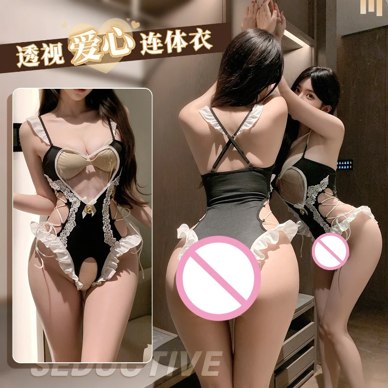 Sexy Sling Backless Bodysuit Lady Lace Hollow Out Bandage Maid Cosplay Costumes Kawaii Bow Open Crotch Jumpsuit Passion Lingerie
Sexy Sling Backless Bodysuit Lady Lace Hollow Out Bandage Maid Cosplay Costumes Kawaii Bow Open Crotch Jumpsuit Passion Lingerie