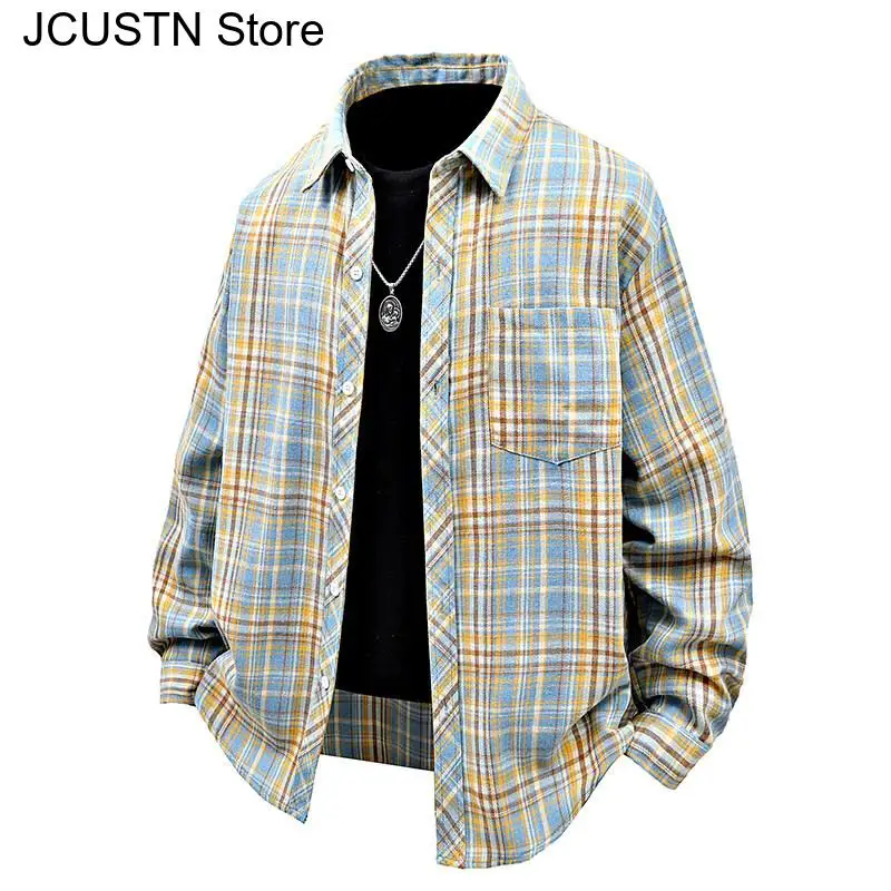 2025 New Men's Shirt Long Sleeve Plaid Korean Style Tops Spring Autumn Single-Breasted Splicing Thin Jacket Fashion Streetwear
2025 New Men's Shirt Long Sleeve Plaid Korean Style Tops Spring Autumn Single-Breasted Splicing Thin Jacket Fashion Streetwear