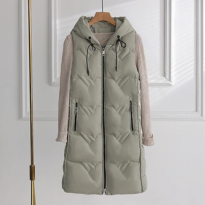 Cotton Coat Women Sleeveless Light Thin Long Slim Hooded Waistcoat 2024 Autumn Winter New Fashion Temperament Beige L-3XL Coats
Cotton Coat Women Sleeveless Light Thin Long Slim Hooded Waistcoat 2024 Autumn Winter New Fashion Temperament Beige L-3XL Coats