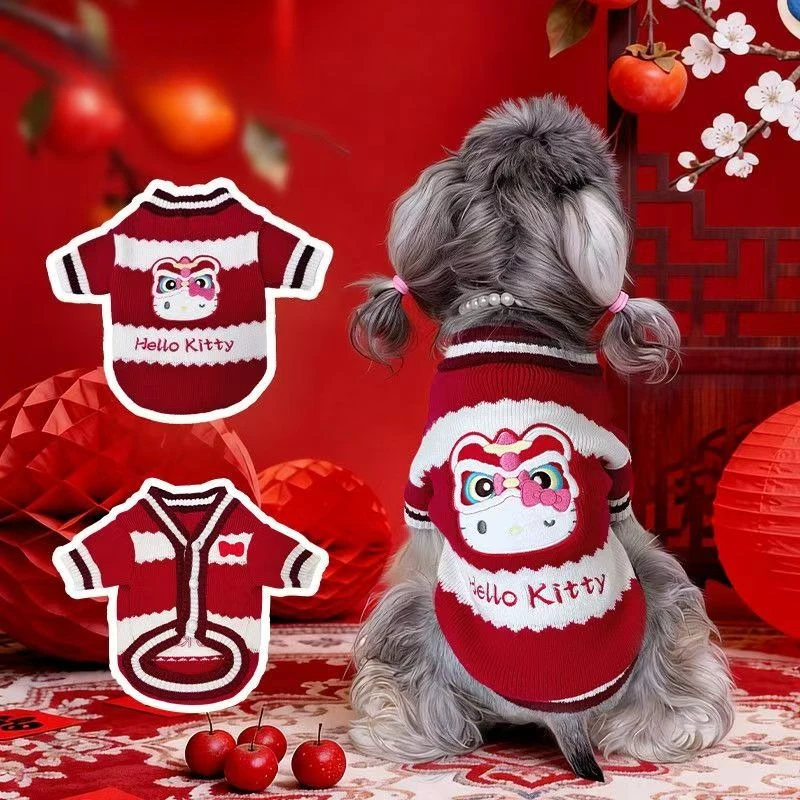 Sanrio Hello Kitty Lion Dance Pet Sweater, Officially Licensed Chinese New Year Costume for Small Dogs Cats, Warm Winter Clothes
Sanrio Hello Kitty Lion Dance Pet Sweater, Officially Licensed Chinese New Year Costume for Small Dogs Cats, Warm Winter Clothes