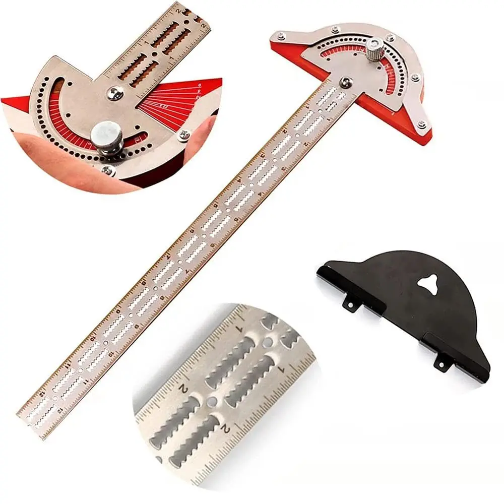 Professional Woodworking Scriber Marking Line Tool Adjustable Stainless Steel Sliding T Square Ruler with Angle Finder
Professional Woodworking Scriber Marking Line Tool Adjustable Stainless Steel Sliding T Square Ruler with Angle Finder