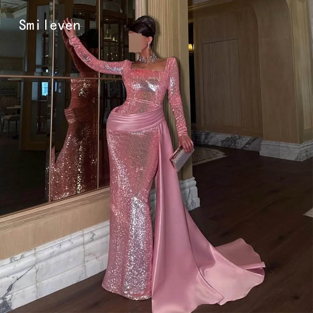 Smileven Luxury Mermaid Prom Dress Square Collar Gowns for Gala Party Shining Full Sleeve Evening Dress Customized 2026
Smileven Luxury Mermaid Prom Dress Square Collar Gowns for Gala Party Shining Full Sleeve Evening Dress Customized 2026