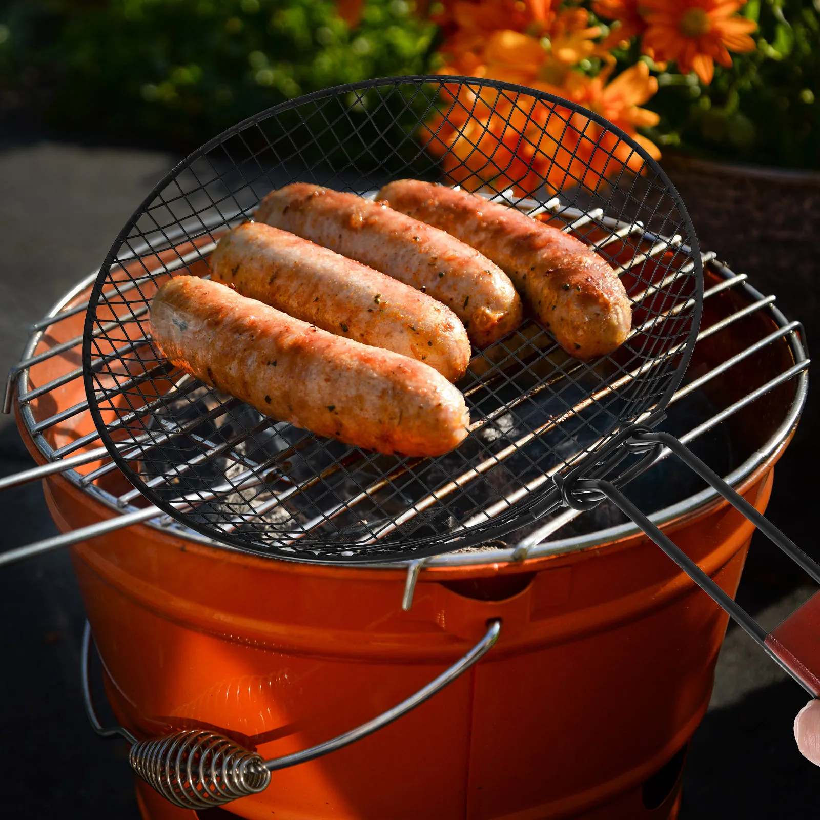 Folding Grill Basket Carbon Steel Portable BBQ Outdoor Camping Tools Large Capacity Round Shape Design
Folding Grill Basket Carbon Steel Portable BBQ Outdoor Camping Tools Large Capacity Round Shape Design