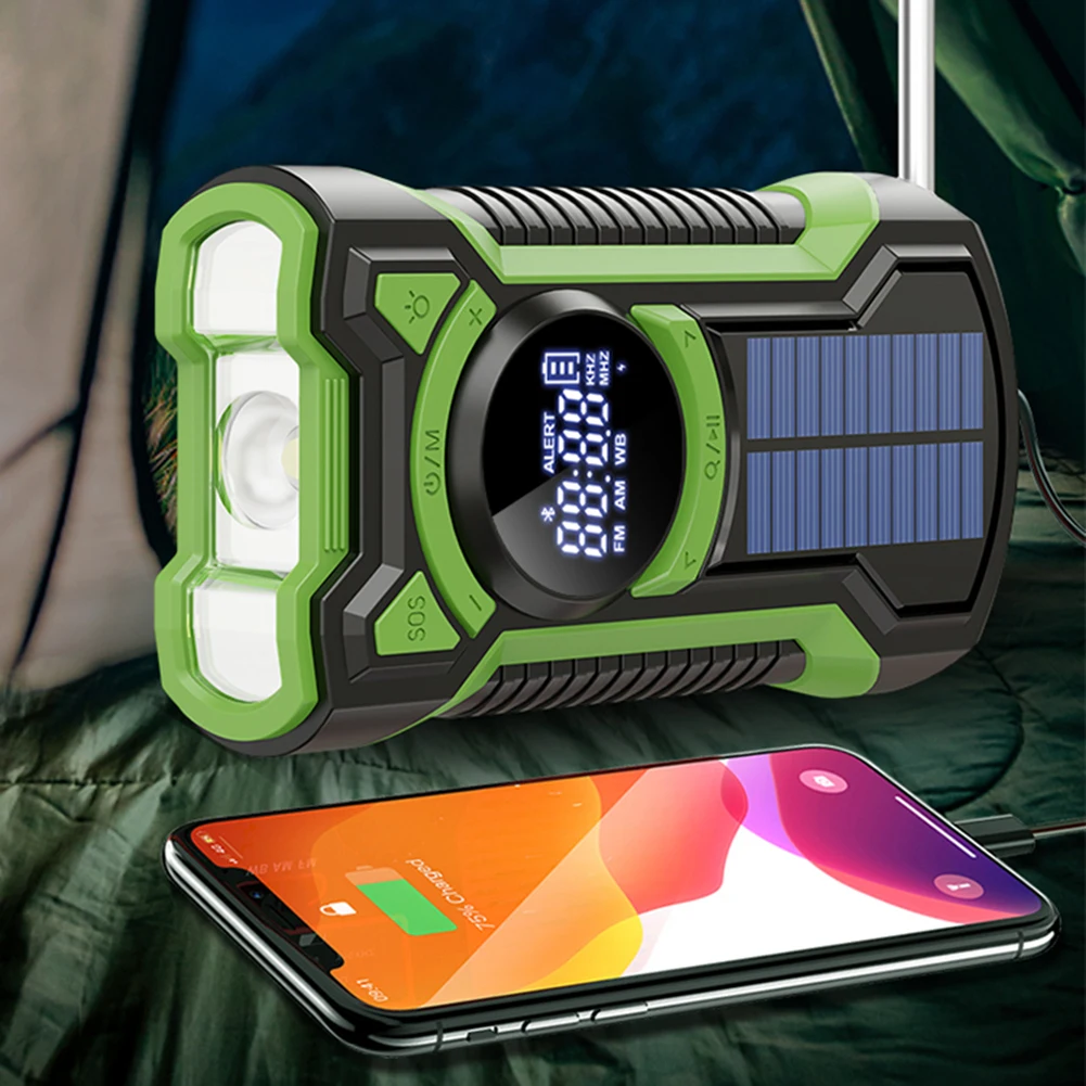 Solar Emergency Weather Radio Bluetooth-Compatible5.3 Hand Crank Portable Emergency Radio Phone Charger for Camping Hiking Tents
Solar Emergency Weather Radio Bluetooth-Compatible5.3 Hand Crank Portable Emergency Radio Phone Charger for Camping Hiking Tents