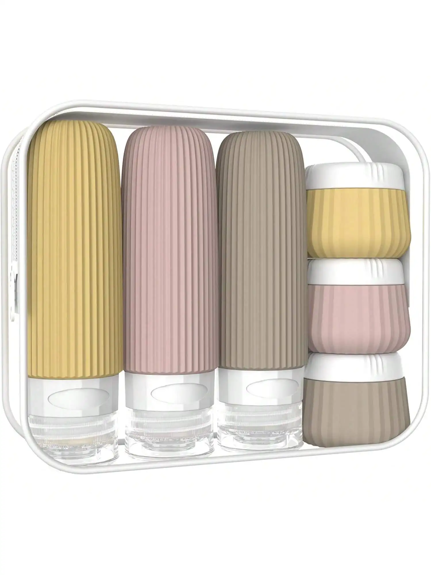 Набор дорожных бутылок, 6 упаковок, набор контейнеров для туалетных принадлежностей для путешествий, одобренных Tsa, 3 силиконовых герметичных многоразовых бутылки и 3 аксессуара для банок для крема, незаменимый для круиза и путешествий
Набор дорожных бутылок, 6 упаковок, набор контейнеров для туалетных принадлежностей для путешествий, одобренных Tsa, 3 силиконовых герметичных многоразовых бутылки и 3 аксессуара для банок для крема, незаменимый для круиза и путешествий