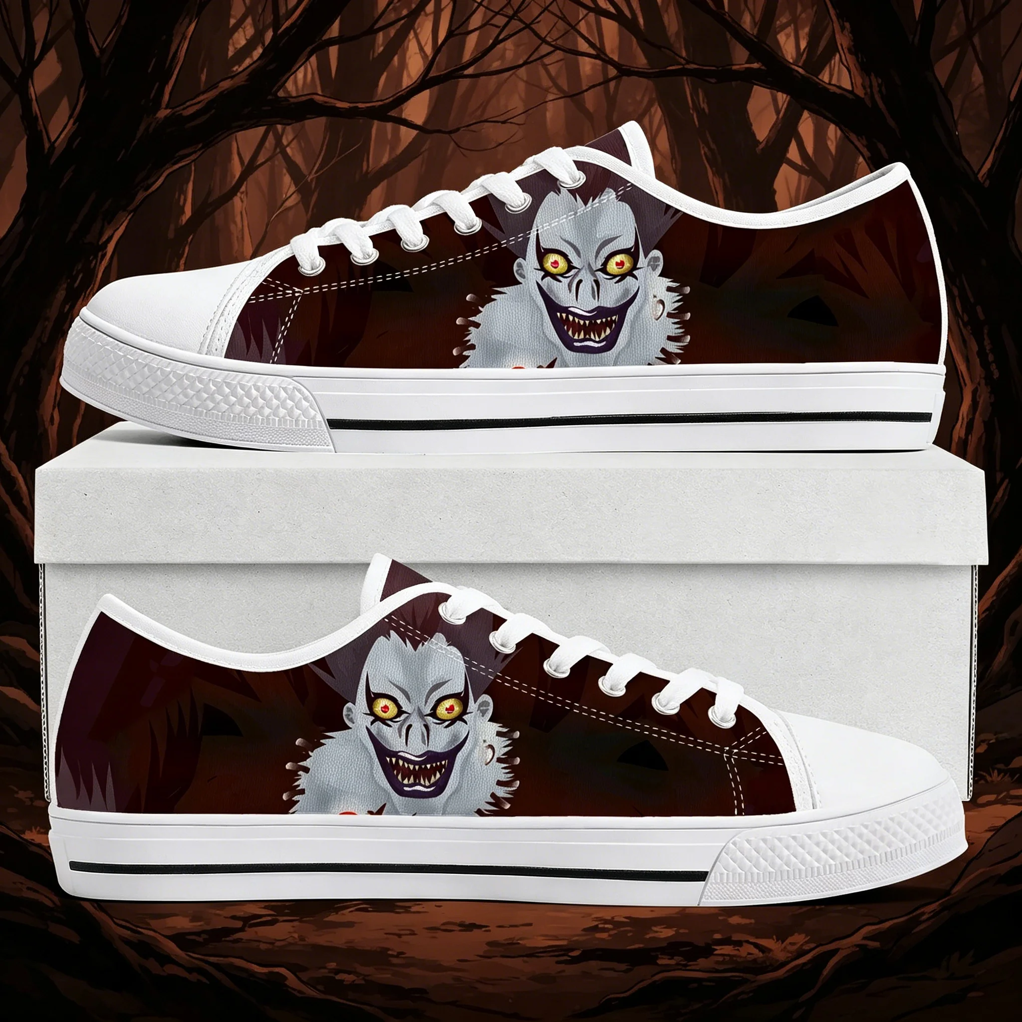 Demon Ryuk Unisex Classic Canvas Shoes Low Top Lace-Up Sneakers Retro Dark Aesthetic Casual Footwear
Demon Ryuk Unisex Classic Canvas Shoes Low Top Lace-Up Sneakers Retro Dark Aesthetic Casual Footwear