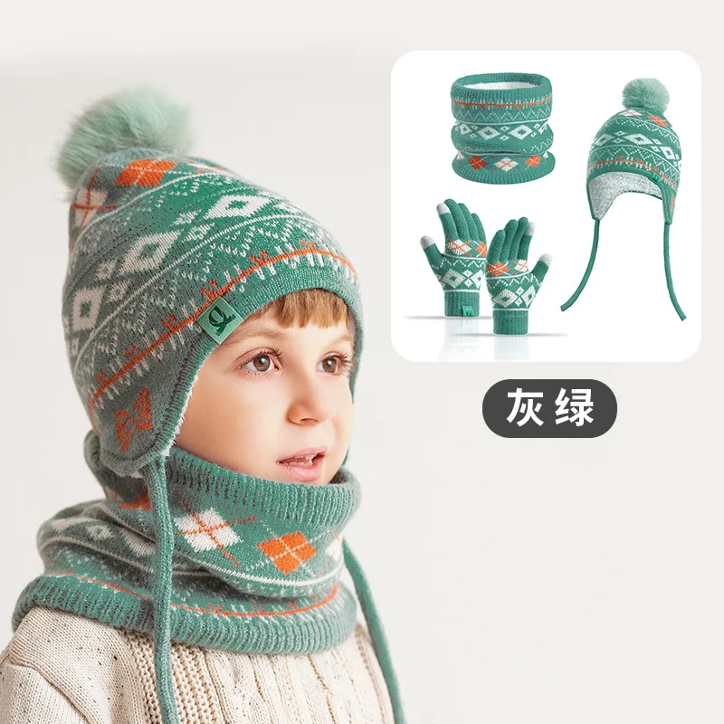 Kids Winter Knitted Beanie Hat Scarf Gloves 3-in-1 Set Thick Warm Fuzzy Lined Winter Hat Kit for Boys Girls Cold Weather
Kids Winter Knitted Beanie Hat Scarf Gloves 3-in-1 Set Thick Warm Fuzzy Lined Winter Hat Kit for Boys Girls Cold Weather