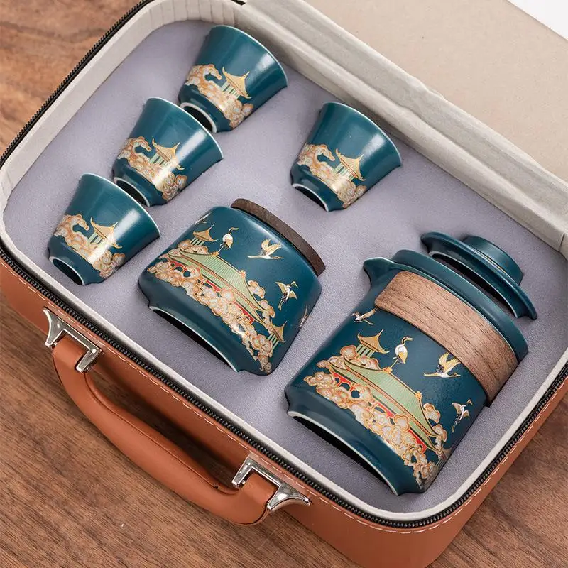 High-End Portable Travel Tea Set One Pot Four Cups Business Gift Ceramic Outdoor Dining Utensils Qiuzhi Color 1742294686634028
High-End Portable Travel Tea Set One Pot Four Cups Business Gift Ceramic Outdoor Dining Utensils Qiuzhi Color 1742294686634028