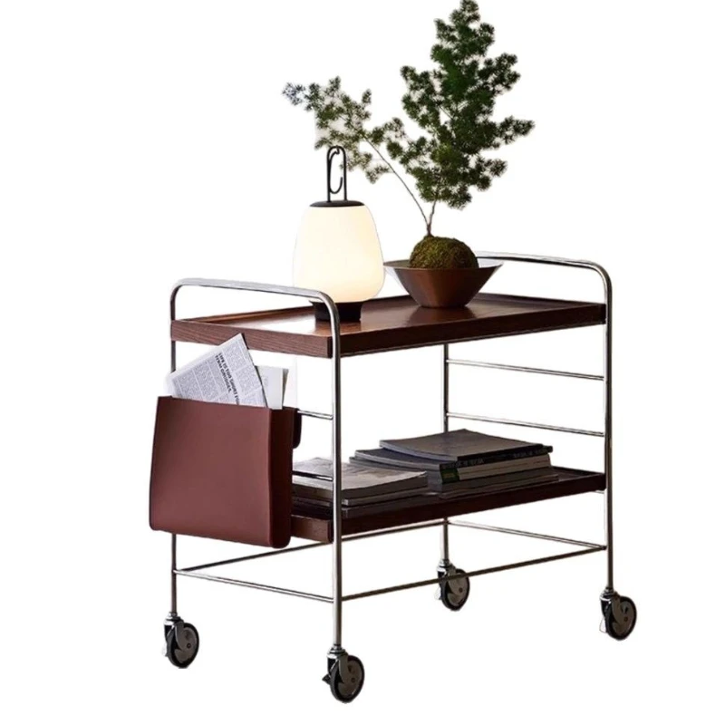 Solid wood sofa side table movable trolley small apartment living room coffee table side cabinet
Solid wood sofa side table movable trolley small apartment living room coffee table side cabinet