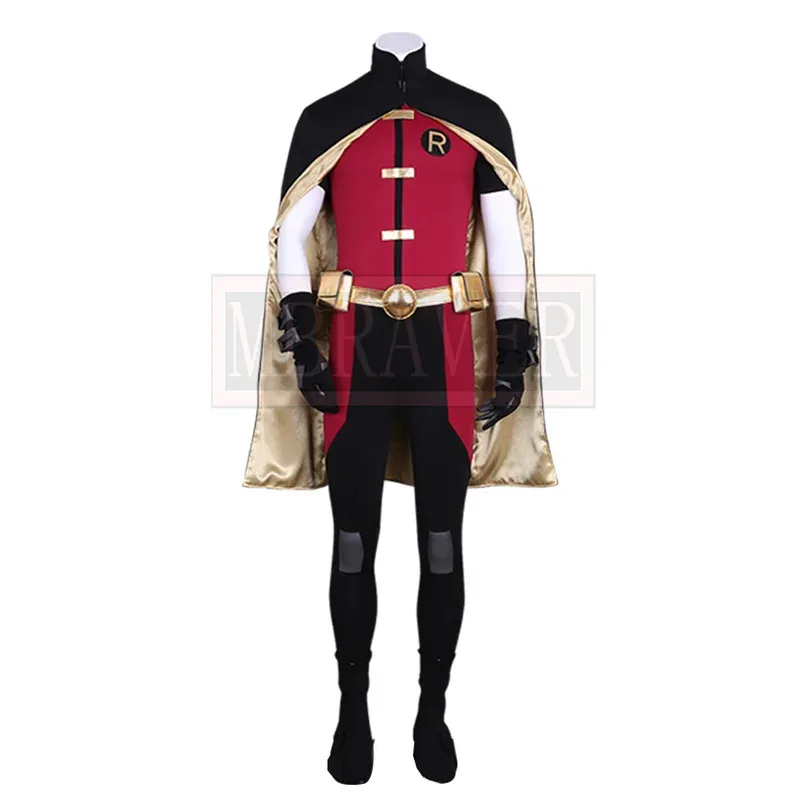 Superhero Red Robin Damian Wayne Cosplay Christmas Party Halloween Uniform Costume Customize Any Size 
Superhero Red Robin Damian Wayne Cosplay Christmas Party Halloween Uniform Costume Customize Any Size