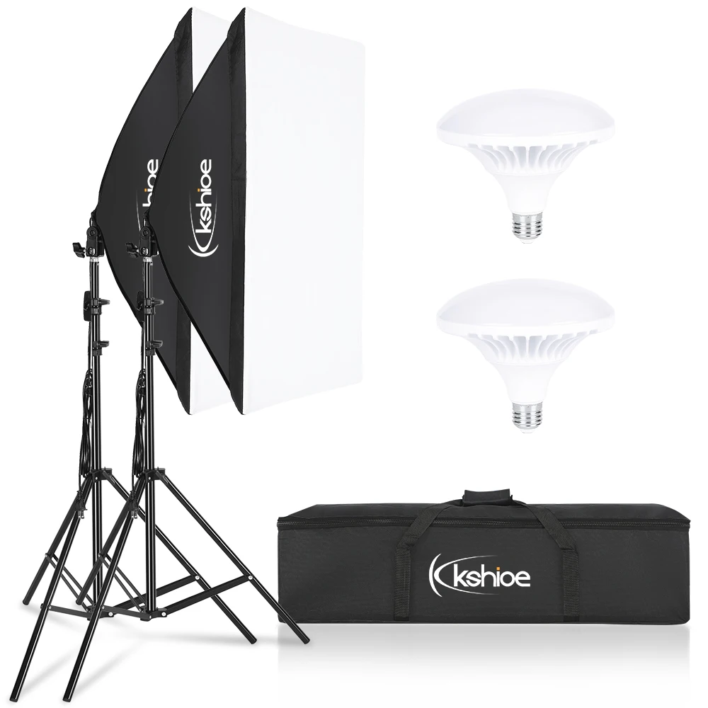 Softbox Lighting Kit, Photo Equipment Studio Softbox 20" x 27", with E27 Socket and 2x5500K Instant Brightness Energy Saving
Softbox Lighting Kit, Photo Equipment Studio Softbox 20" x 27", with E27 Socket and 2x5500K Instant Brightness Energy Saving
