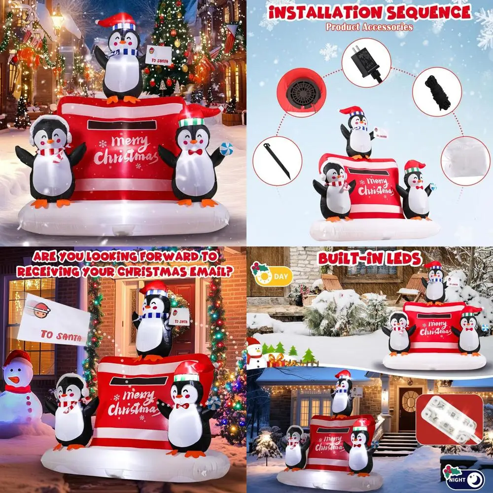 8ft Tall Inflatable Christmas Penguin & Mailbox with LED Lights, Outdoor Yard Decoration for 2025 Holiday Season, Red
8ft Tall Inflatable Christmas Penguin & Mailbox with LED Lights, Outdoor Yard Decoration for 2025 Holiday Season, Red