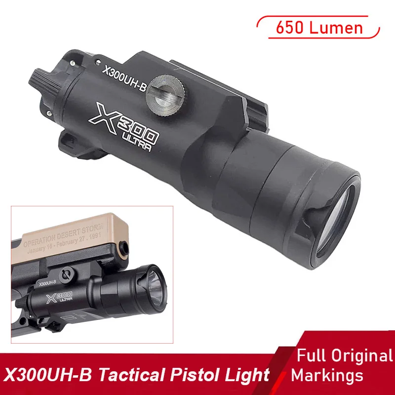 X300UH-B Пистолетный фонарь Ультравыход 650 люмен Скаутские фонари Тактический светодиодный белый охотничий фонарик для страйкбола Пикатинни Алюминий
X300UH-B Пистолетный фонарь Ультравыход 650 люмен Скаутские фонари Тактический светодиодный белый охотничий фонарик для страйкбола Пикатинни Алюминий