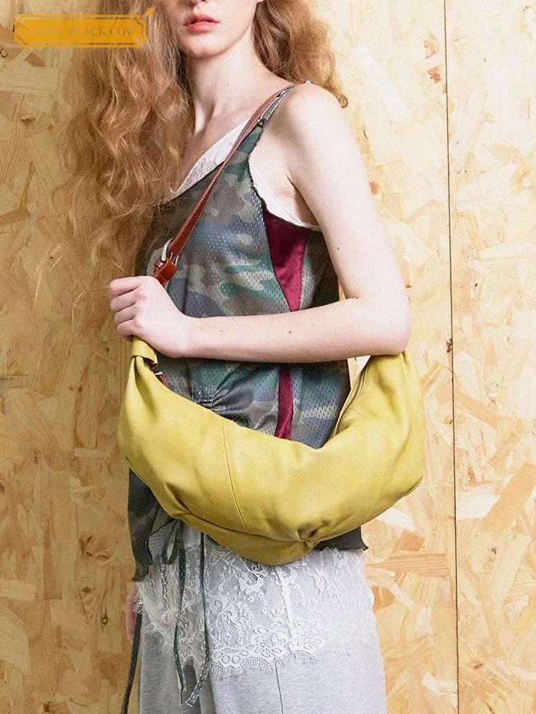New Women Design Casual Hobos Bag Color Block Single Shoulder Bag Zipper Fashion Female Cowskin Genuine Leather Crossbody Bags
New Women Design Casual Hobos Bag Color Block Single Shoulder Bag Zipper Fashion Female Cowskin Genuine Leather Crossbody Bags