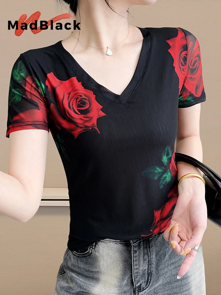MadBlack-Women's European T-Shirt, Sexy V Neck Floral Printed, Workwear Short Sleeve Slim S-3XL Mesh Tee, 2025 Summer T55236CC
MadBlack-Women's European T-Shirt, Sexy V Neck Floral Printed, Workwear Short Sleeve Slim S-3XL Mesh Tee, 2025 Summer T55236CC