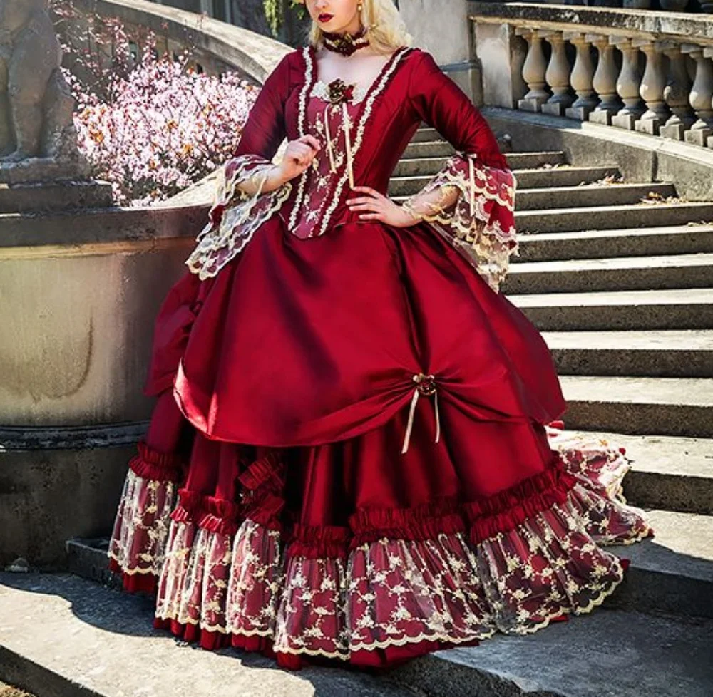 Medieval Gothic Red Lolita Princess Dress Victorian Renaissance Duchess Dinner Dress Theatre Masquerade Vampire Ball Gown
Medieval Gothic Red Lolita Princess Dress Victorian Renaissance Duchess Dinner Dress Theatre Masquerade Vampire Ball Gown
